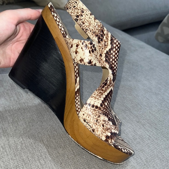 Michael Kors Brown Snakeskin Wedges - Picture 2 of 4